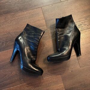Prada Black Leather Booties